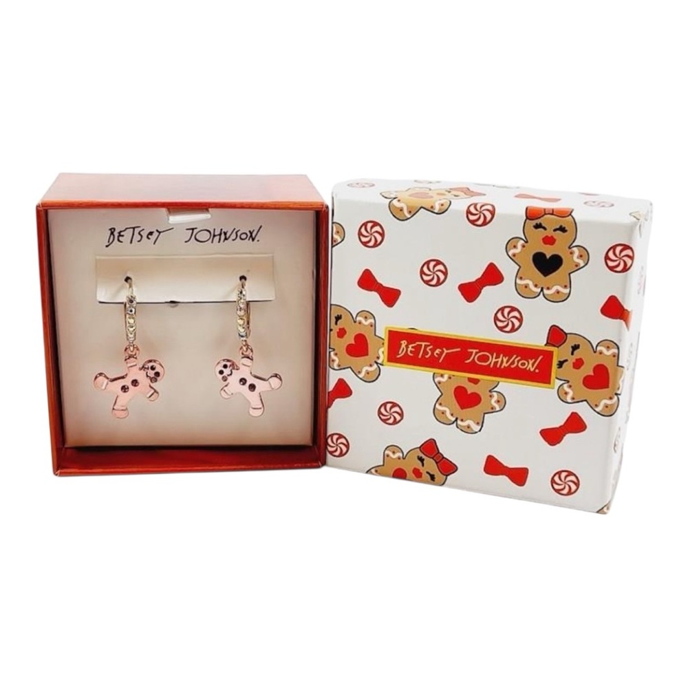 Betsey Johnson Gingerbread Man Huggie Hoop Earrings. 2044 - Picture 3 of 8